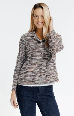 Vestes<Armand Thiery BLOUSON DOUBLE EN MAILLE - Brique