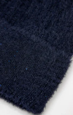 Accessoires<Armand Thiery Bonnet uni avec fils métalliques sequins - Marine