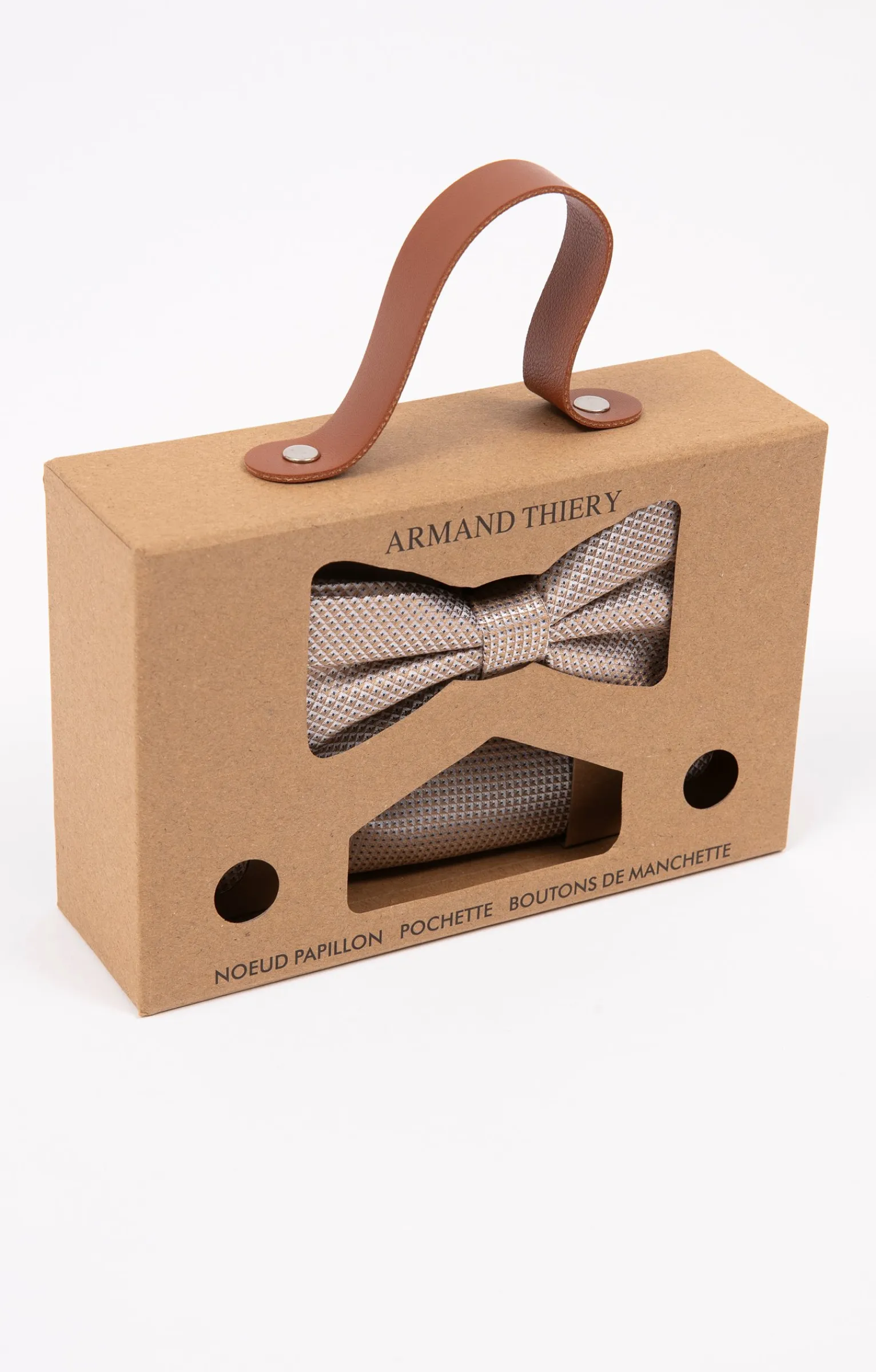 Cravates<Armand Thiery Box avec 1 noeud,1 pochette et 2 boutons - Beige