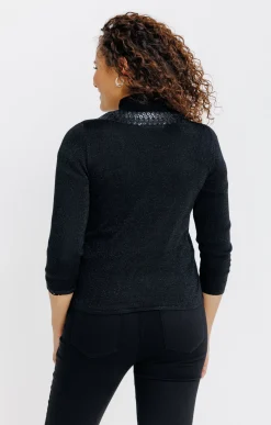 Pulls & Cardigans<Armand Thiery CARDIGAN BANDE FANTAISIE - Noir