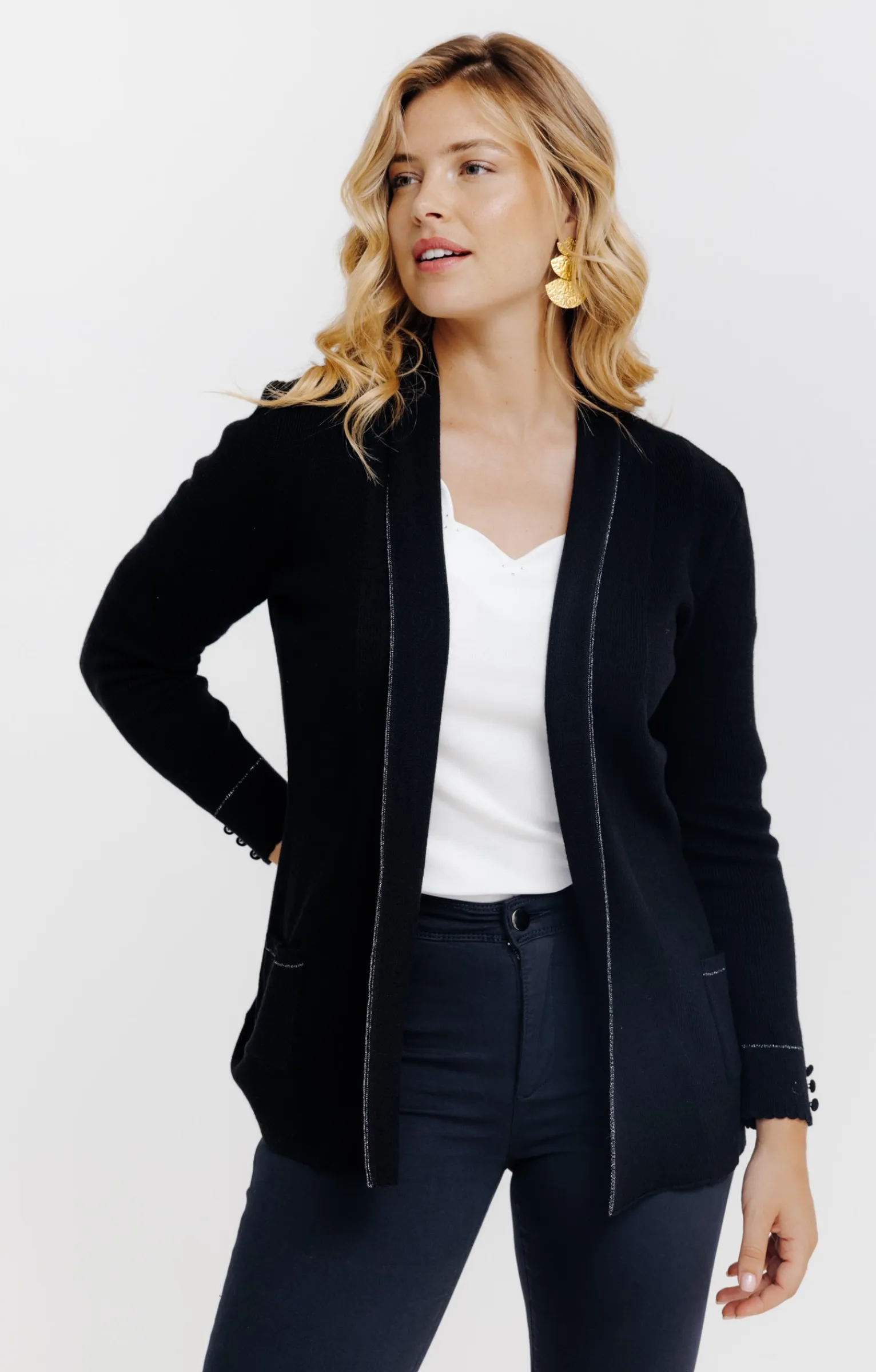 Pulls & Cardigans<Armand Thiery Cardigan côte anglaise - Noir
