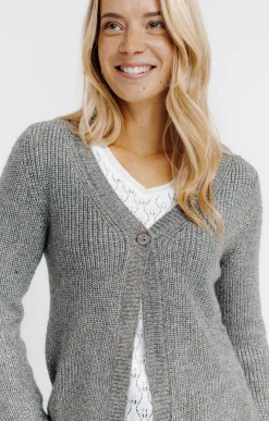 Pulls & Cardigans<Armand Thiery Cardigan maille anglaise - Kakiclair