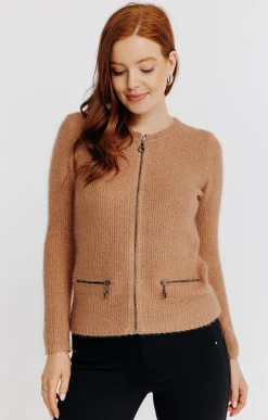 Pulls & Cardigans<Armand Thiery Cardigan maille fluffy - Camel