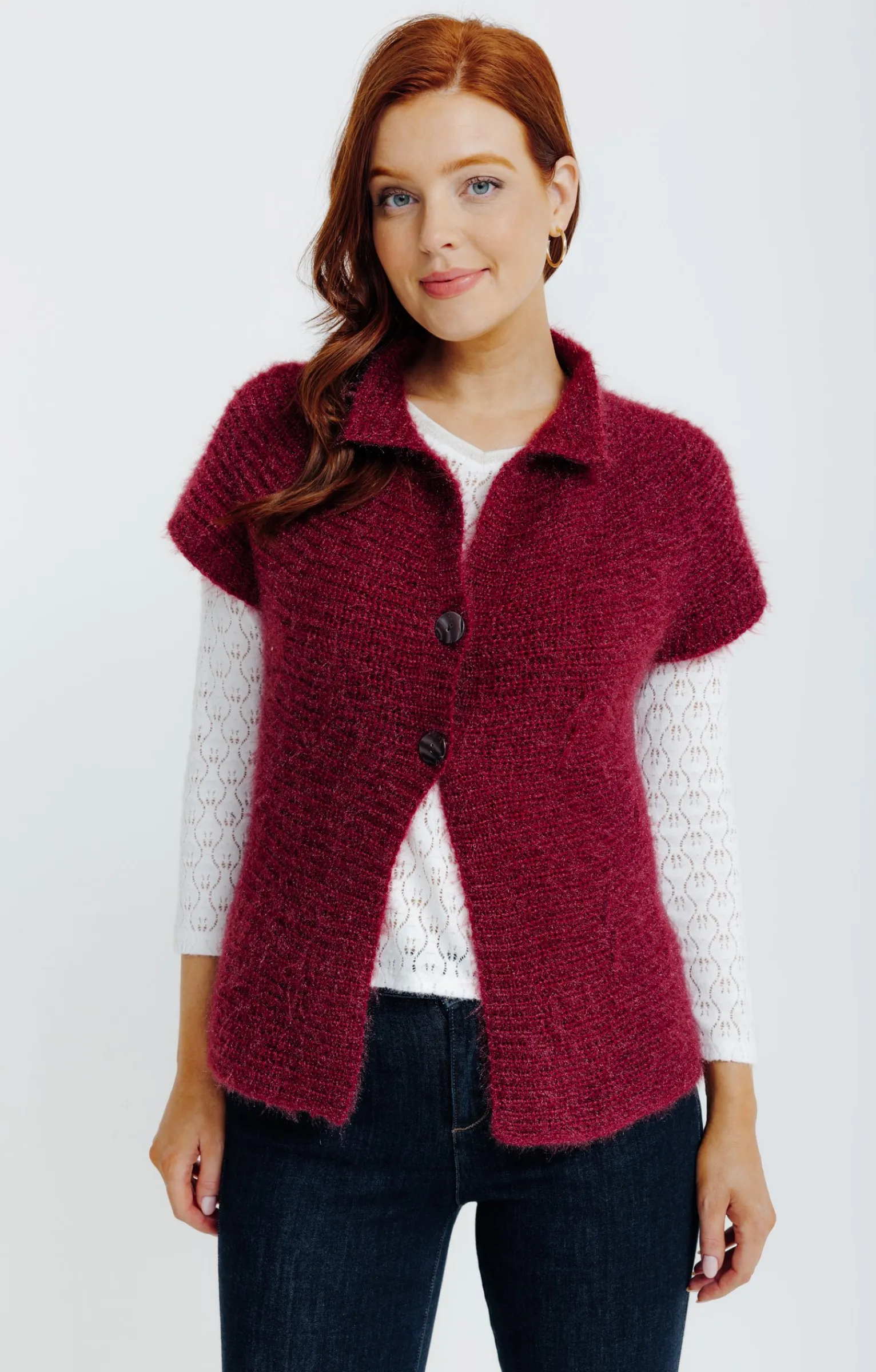 Pulls & Cardigans<Armand Thiery Cardigan maille fluffy - Bordeaux
