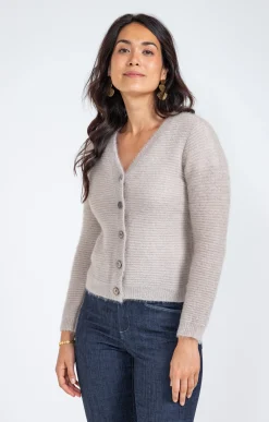 Pulls & Cardigans<Armand Thiery Cardigan maille fluffy - Beige