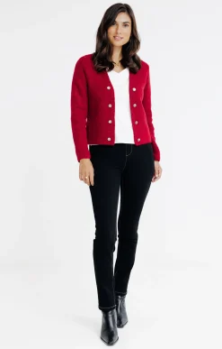 Pulls & Cardigans<Armand Thiery CARDIGAN POINT FANTAISIE - Rouge