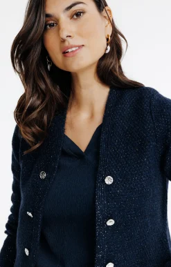 Pulls & Cardigans<Armand Thiery CARDIGAN POINT FANTAISIE - Marine