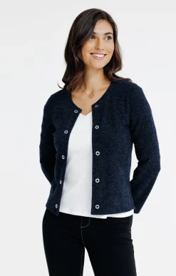 Pulls & Cardigans<Armand Thiery CARDIGAN UNI COL ROND - Marine