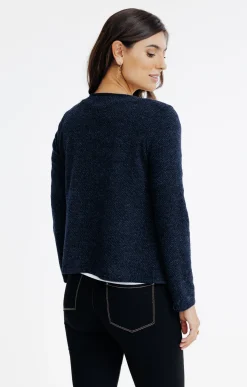 Pulls & Cardigans<Armand Thiery CARDIGAN UNI COL ROND - Marine
