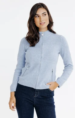 Pulls & Cardigans<Armand Thiery CARDIGAN ZIPPE - Bleuciel