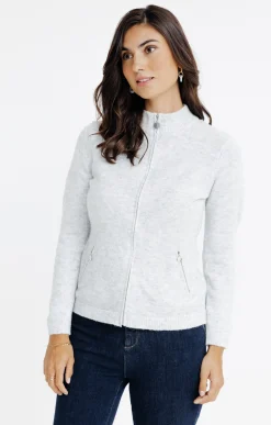 Pulls & Cardigans<Armand Thiery CARDIGAN ZIPPE - Argent