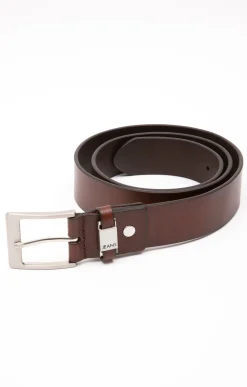 Accessoires<Armand Thiery Ceinture en cuir pleine fleur - Marron