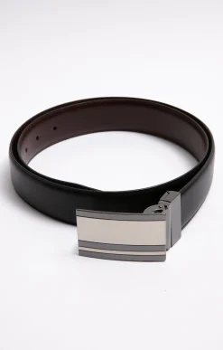Accessoires<Armand Thiery Ceinture New Lines cuir pleine fleur - Noir