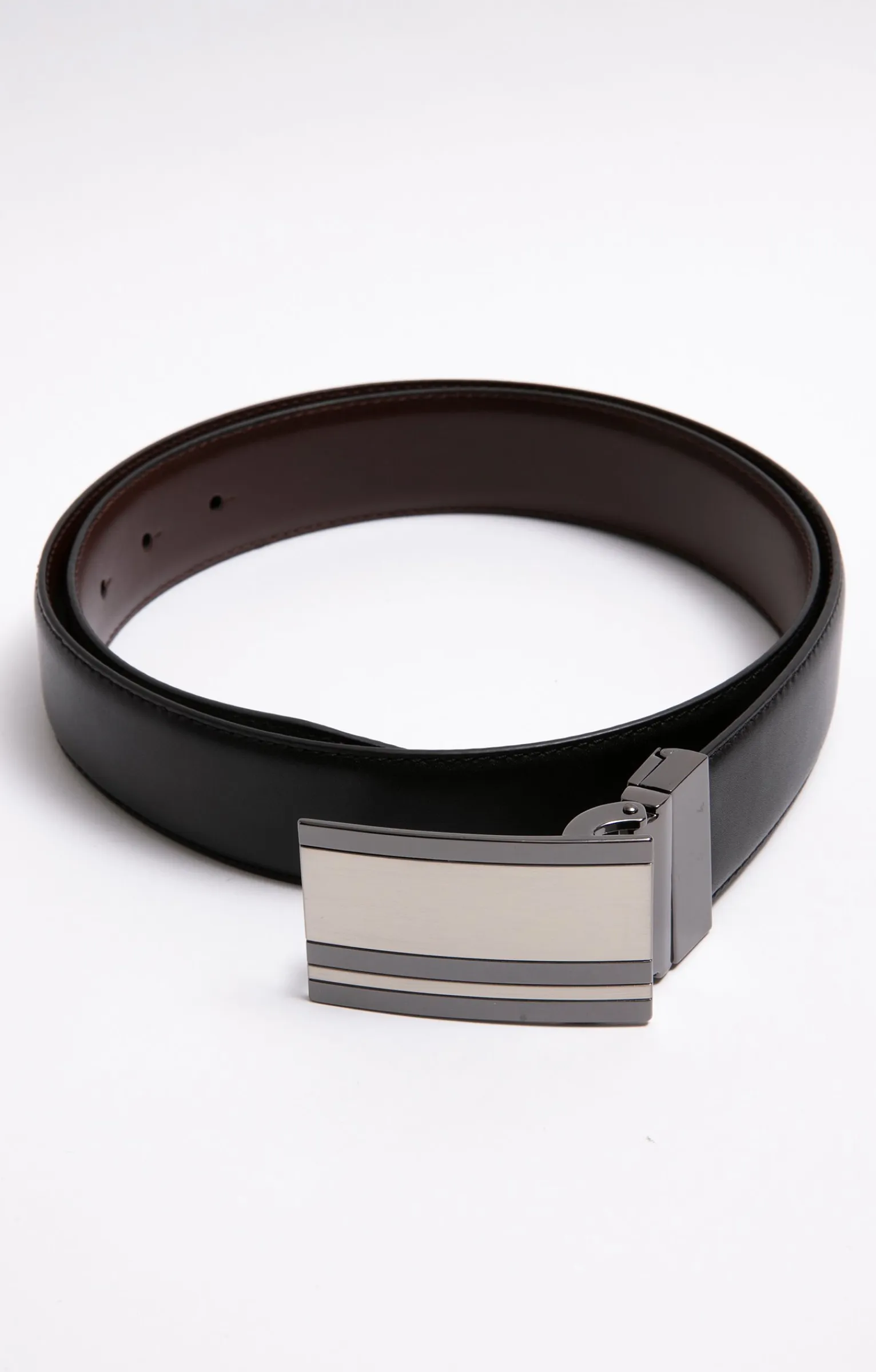 Accessoires<Armand Thiery Ceinture New Lines cuir pleine fleur - Noir