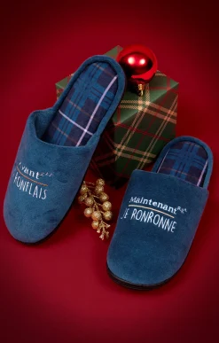 Accessoires<Armand Thiery Chaussons ronron - Pétrole