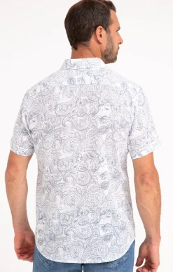 Chemises<Armand Thiery Chemise à manches courtes BADY - Blanc