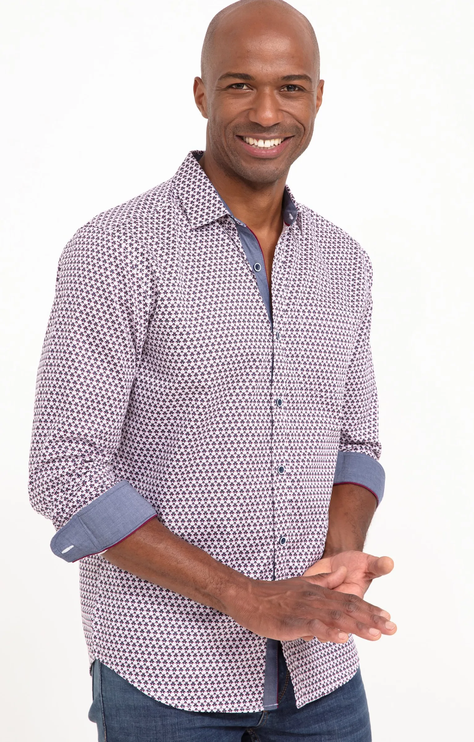 Chemises<Armand Thiery Chemise à manches longues ROSASO - Bordeaux