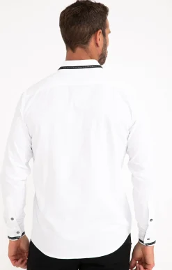 Chemises<Armand Thiery Chemise en satin uni manches longues - Blanc