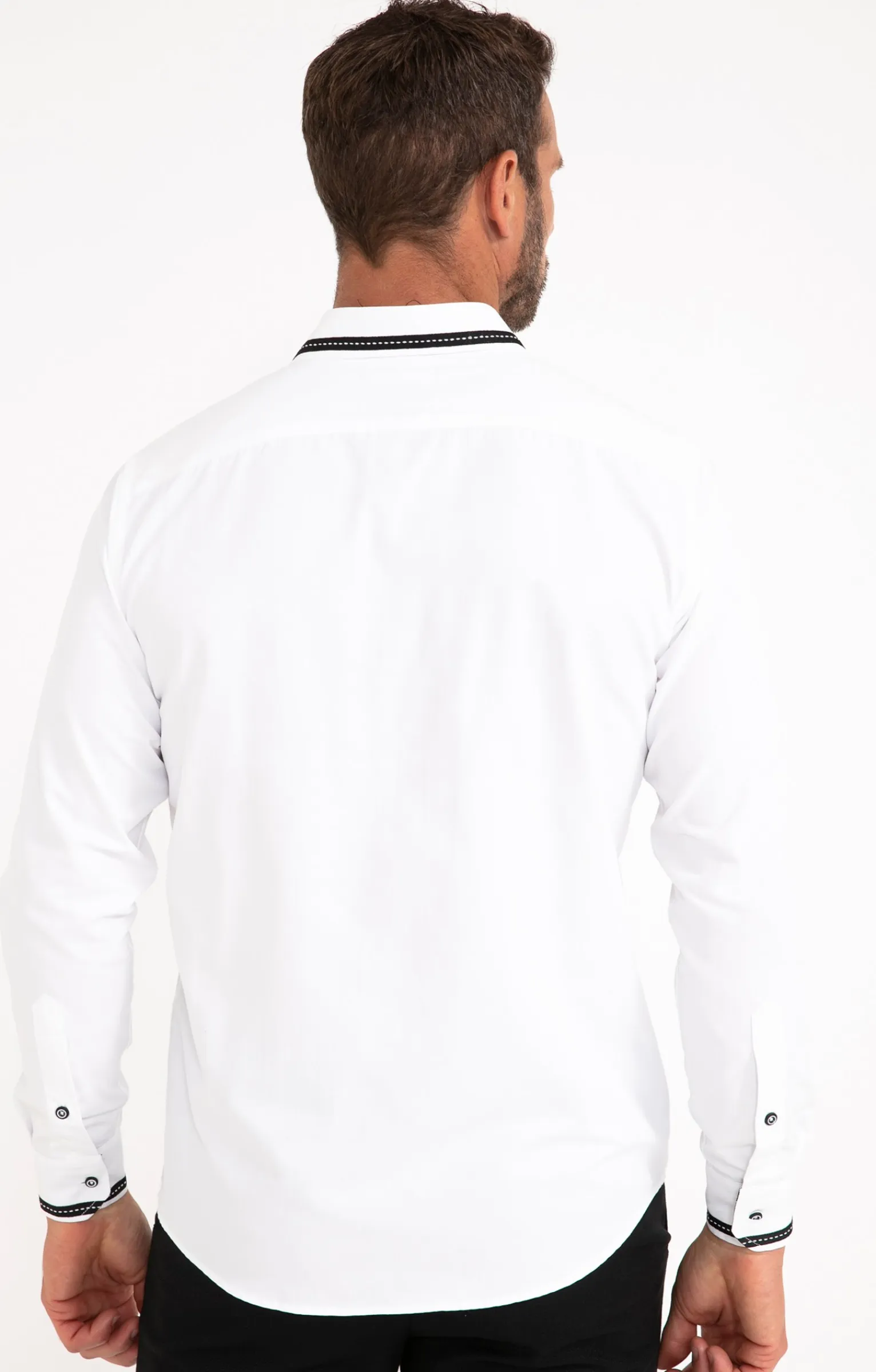 Chemises<Armand Thiery Chemise en satin uni manches longues - Blanc