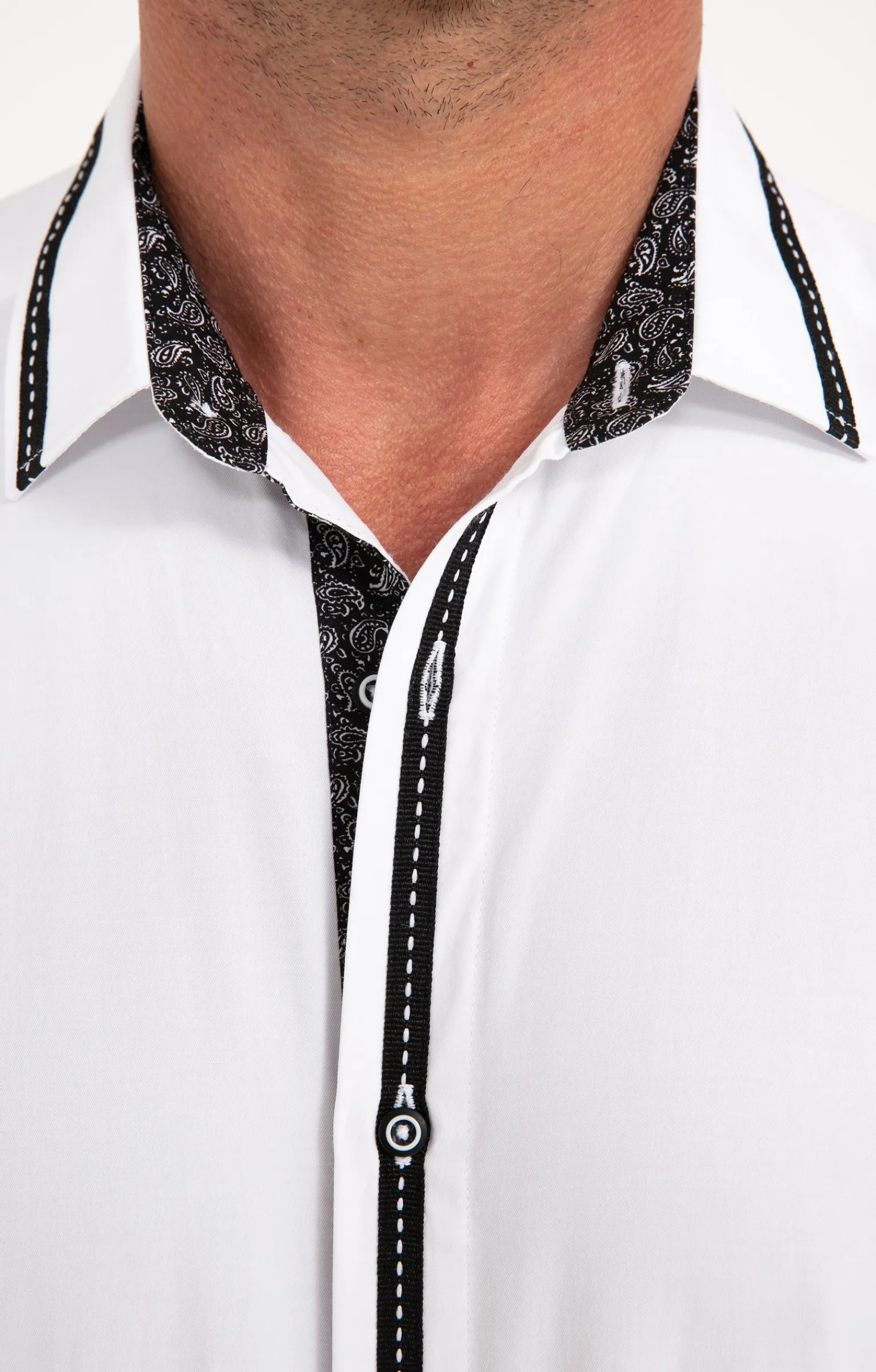 Chemises<Armand Thiery Chemise en satin uni manches longues - Blanc