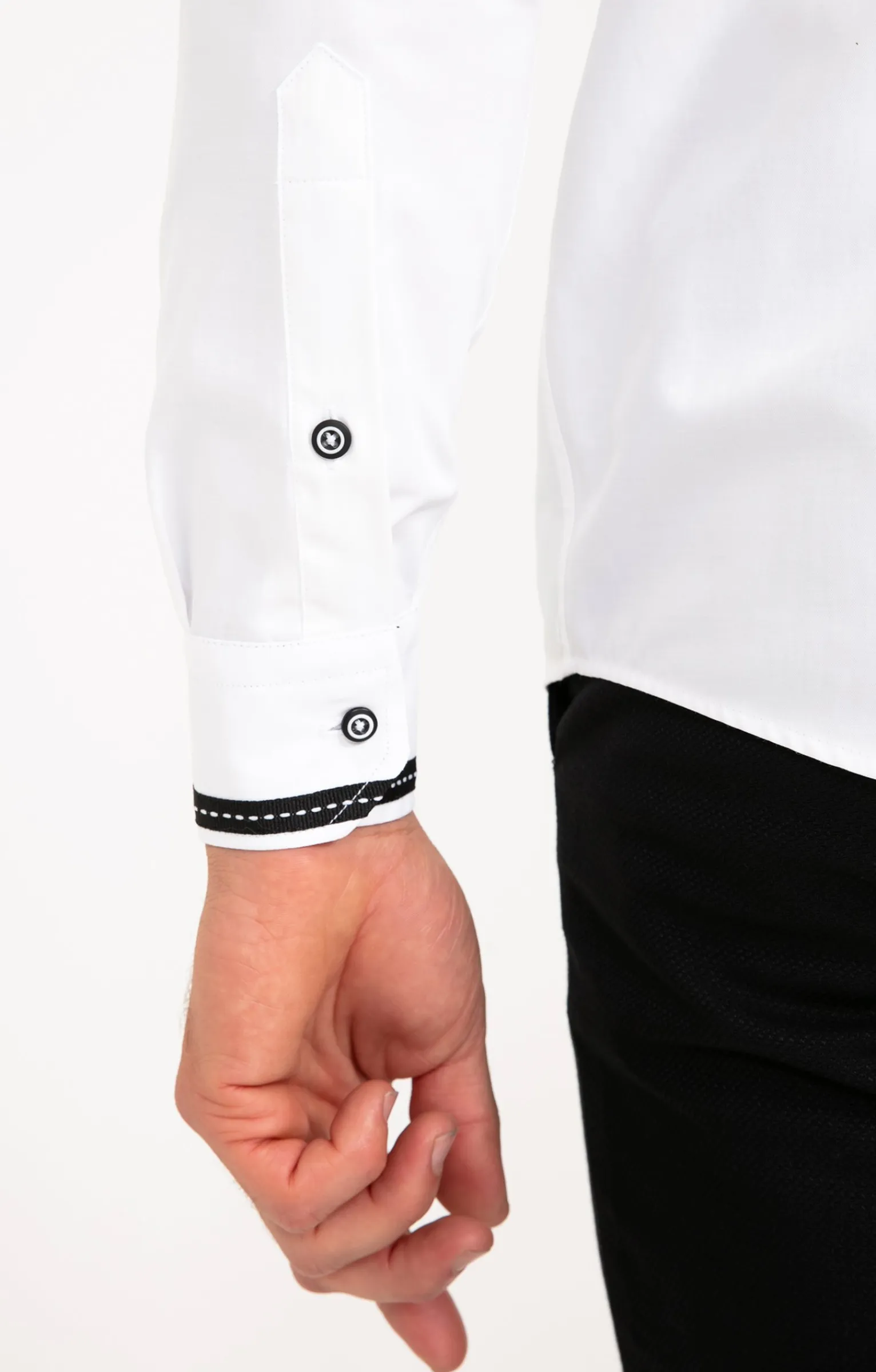 Chemises<Armand Thiery Chemise en satin uni manches longues - Blanc