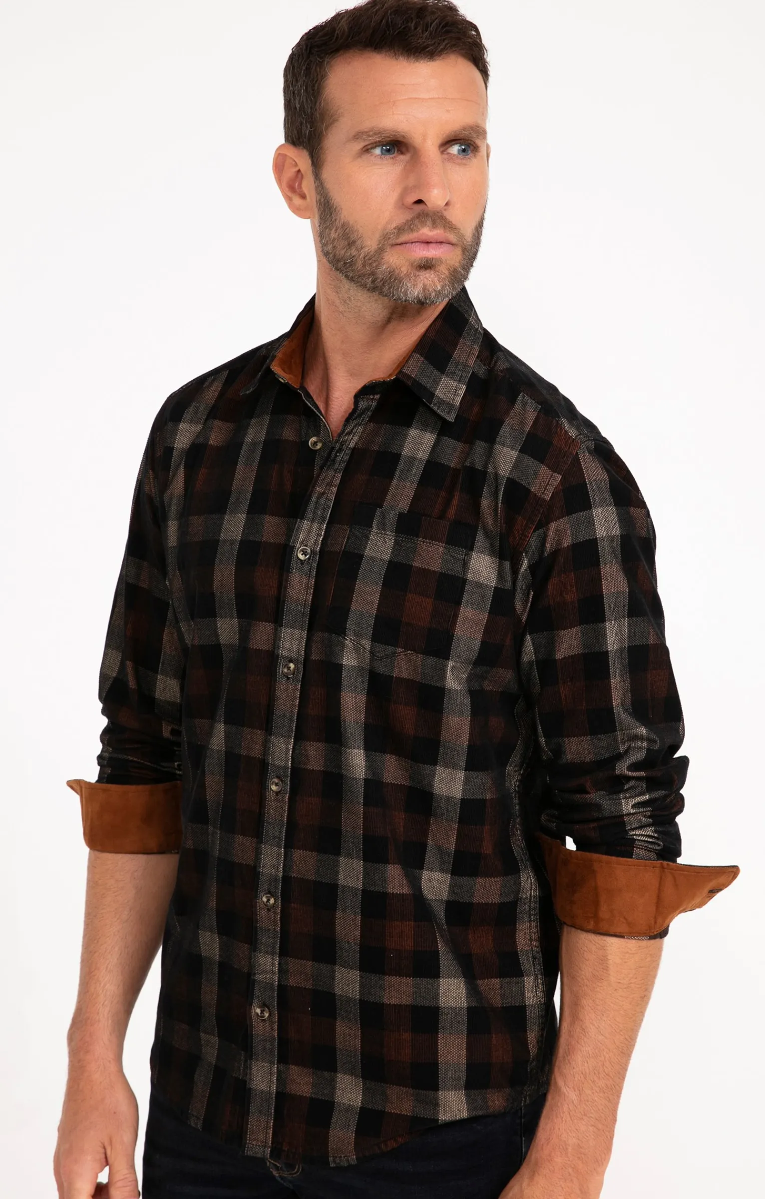 Chemises<Armand Thiery Chemise en velours - Marron