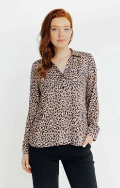 Chemisiers<Armand Thiery Chemise imprimé animalier - Camel
