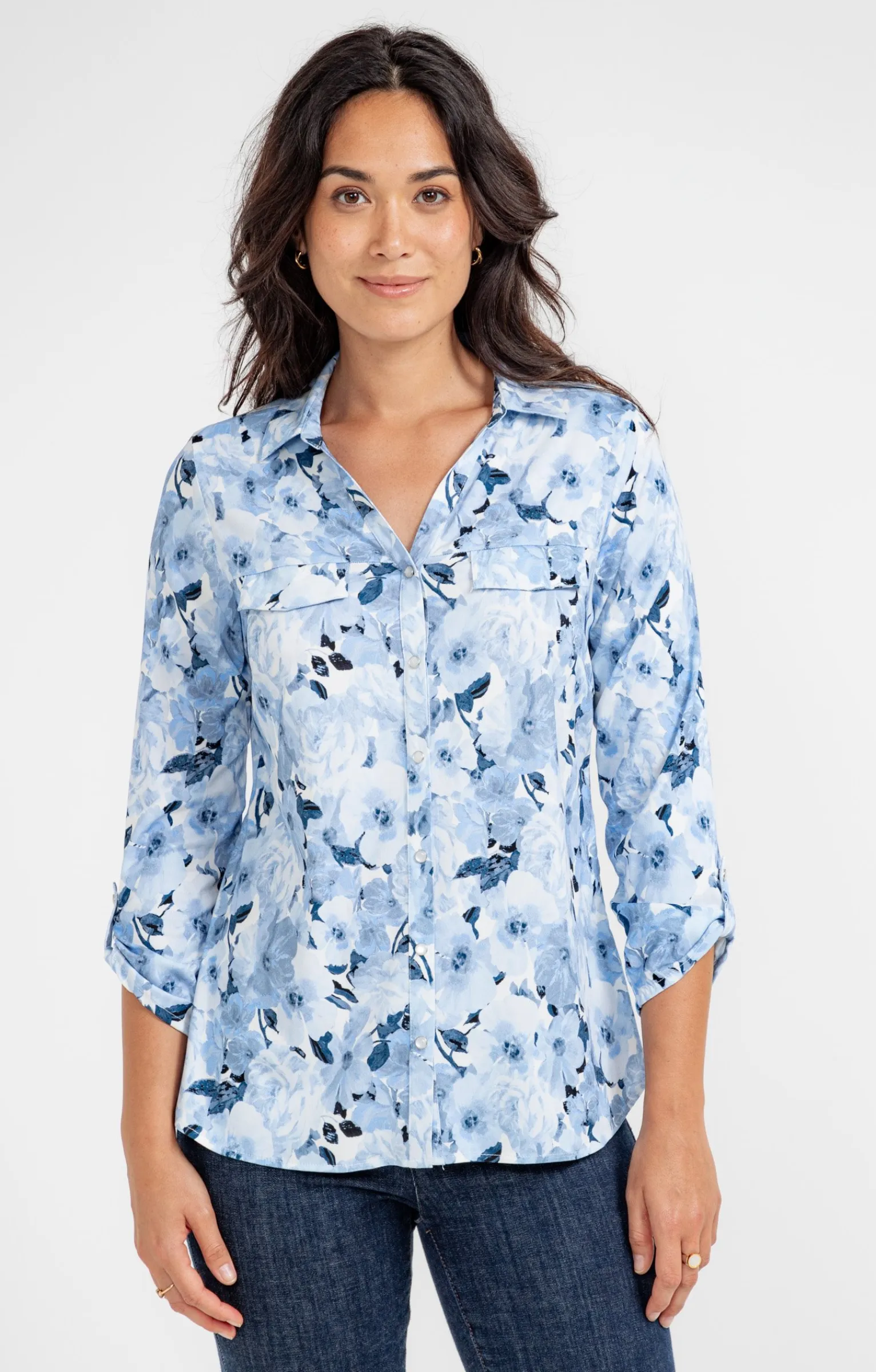 Chemisiers<Armand Thiery Chemise imprimé fleuri boutons nacrés - Écru