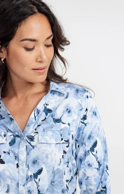 Chemisiers<Armand Thiery Chemise imprimé fleuri boutons nacrés - Écru