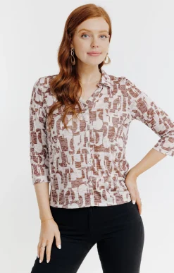 Tee-shirts<Armand Thiery Chemise imprimé graphique - Beige