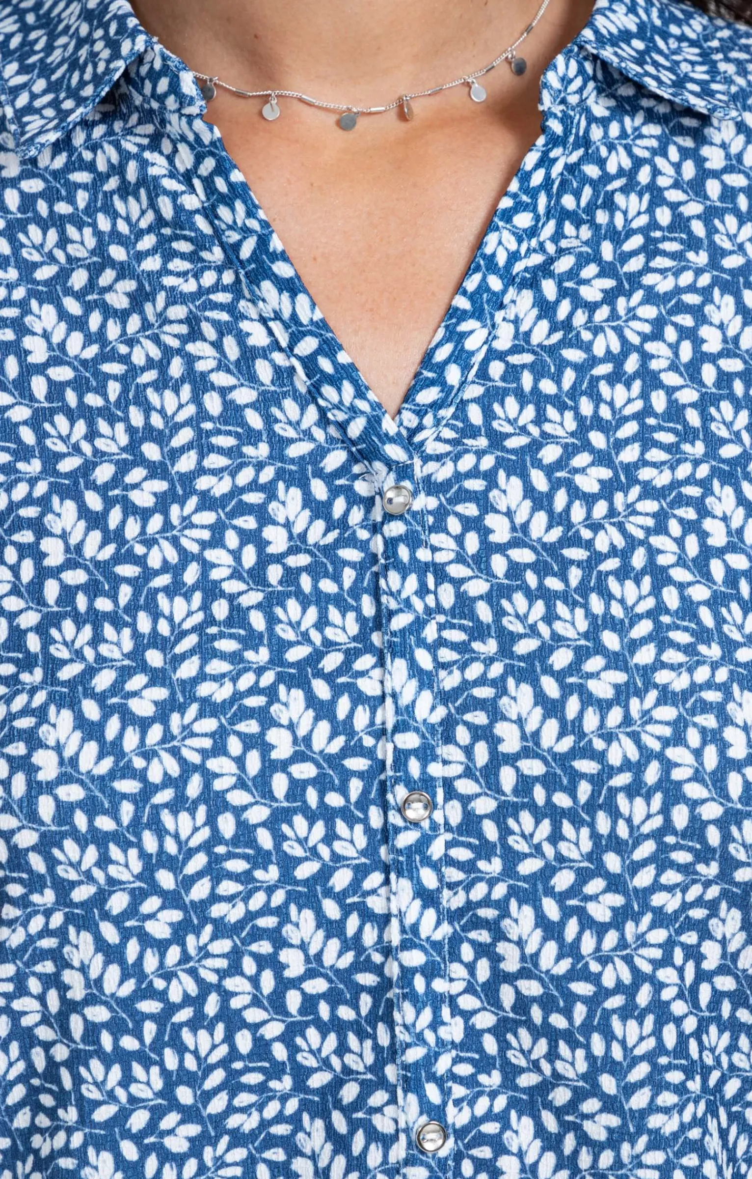 Tee-shirts<Armand Thiery Chemise imprimé petites feuilles - Bleu