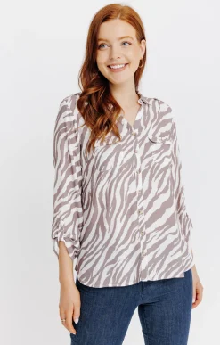 Chemisiers<Armand Thiery Chemise imprimée animal - Taupe