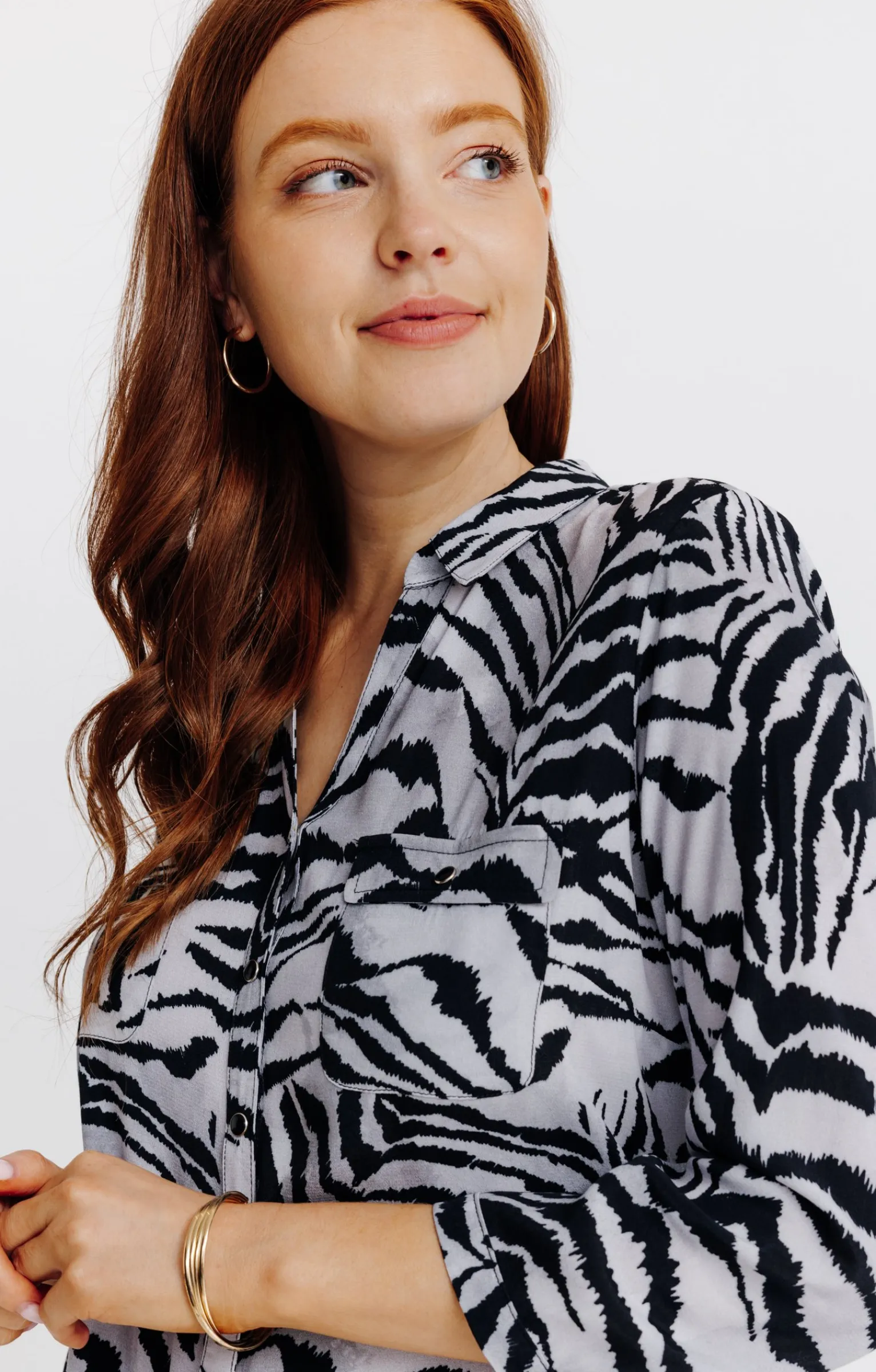 Chemisiers<Armand Thiery CHEMISE IMPRIME ANIMAL DETAIL SNAPS - Grismoyen