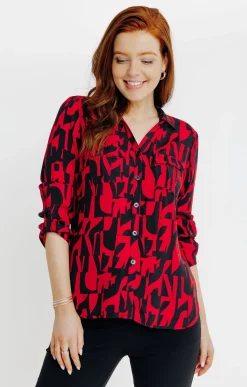 Chemisiers<Armand Thiery CHEMISE IMPRIME FEUILLAGE BICOLORE - Noir