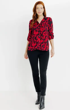 Chemisiers<Armand Thiery CHEMISE IMPRIME FEUILLAGE BICOLORE - Noir