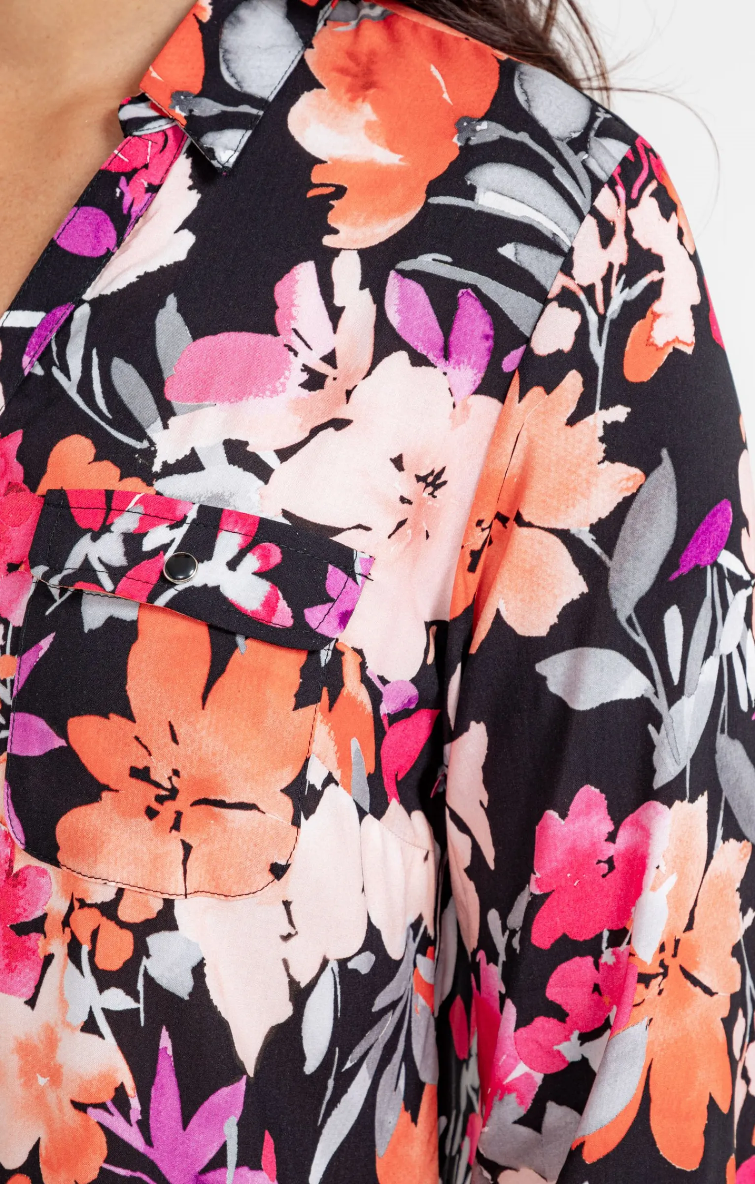 Chemisiers<Armand Thiery CHEMISE IMPRIME FLORAL - Noir