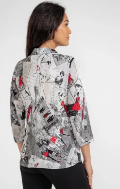 Chemisiers<Armand Thiery CHEMISE IMPRIME LUDIQUE NEWSPAPER - Noir