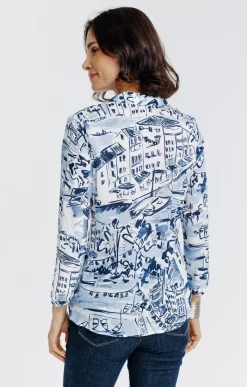 Chemisiers<Armand Thiery Chemise imprimée motif paysage - Bleu