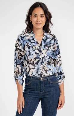 Chemisiers<Armand Thiery CHEMISE IMPRIME NATUREL AVEC POCHE - Noir