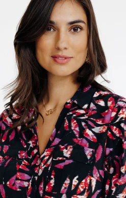 Chemisiers<Armand Thiery CHEMISE IMPRIMEE MOTIF FEUILLAGE COLORE - Noir