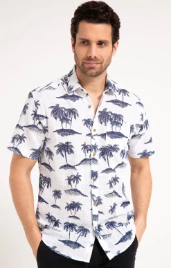 Chemises<Armand Thiery Chemise manches courtes ISLAND - Blanc