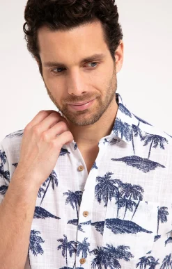 Chemises<Armand Thiery Chemise manches courtes ISLAND - Blanc
