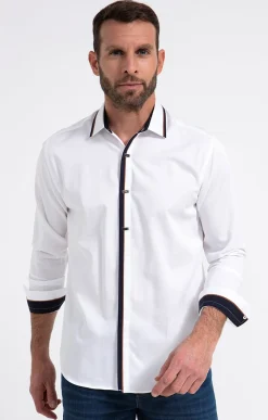 Chemises<Armand Thiery Chemise manches longue en satin - Blanc