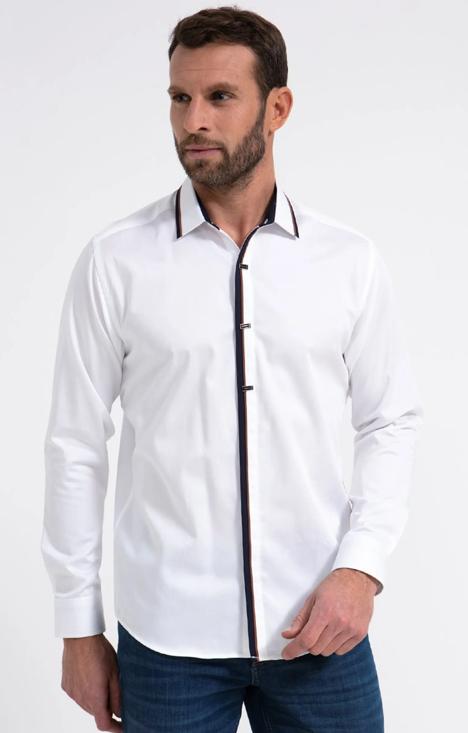 Chemises<Armand Thiery Chemise manches longue en satin - Blanc