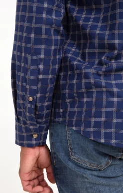 Chemises<Armand Thiery Chemise manches longues à carreaux - Marine