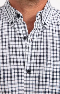 Chemises<Armand Thiery Chemise manches longues à carreaux DOBBY - Blanc
