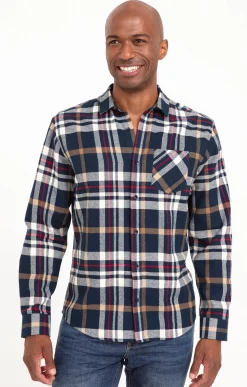 Chemises<Armand Thiery Chemise manches longues à carreaux - Marine