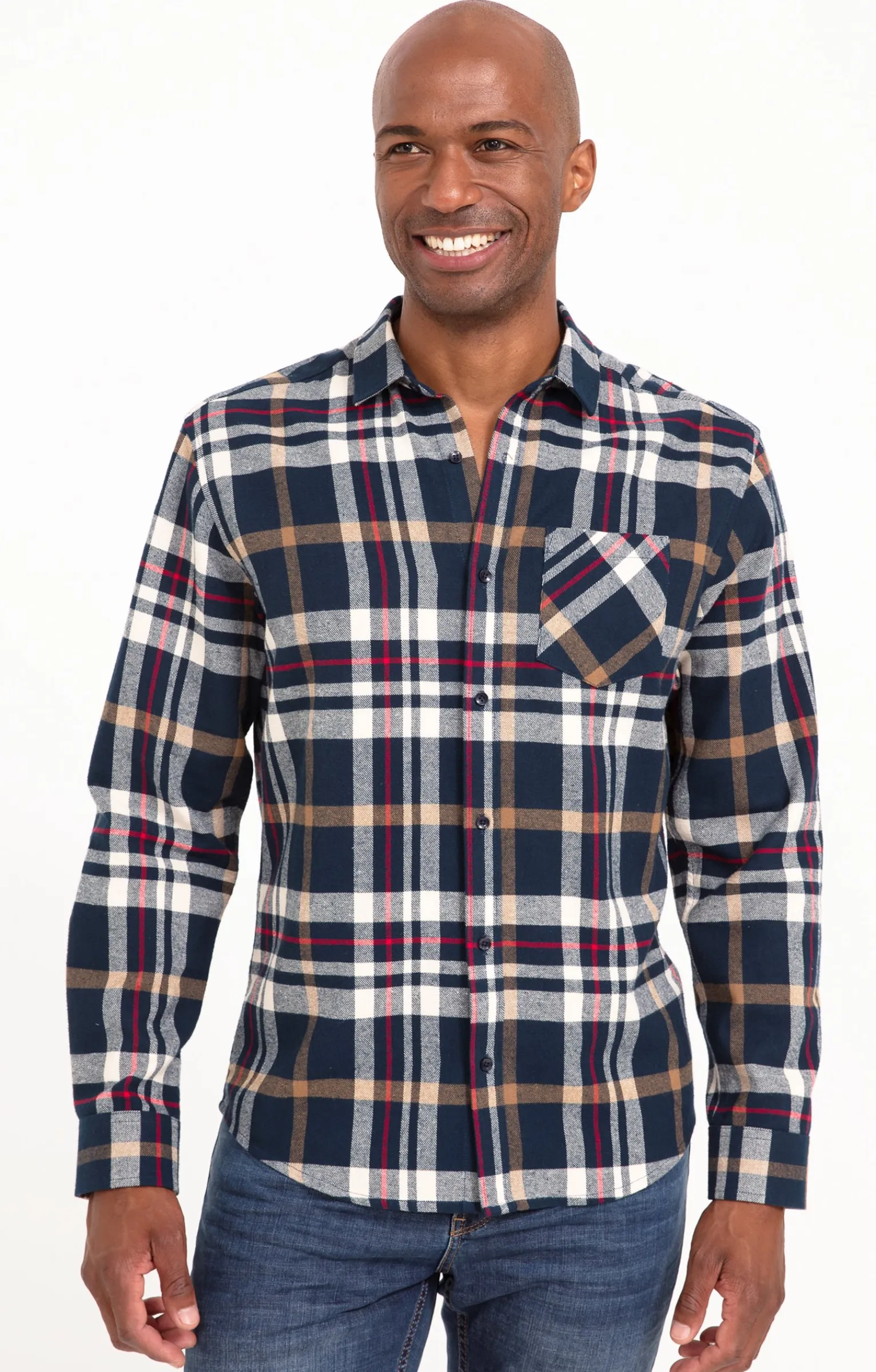 Chemises<Armand Thiery Chemise manches longues à carreaux - Marine