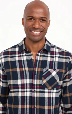 Chemises<Armand Thiery Chemise manches longues à carreaux - Marine