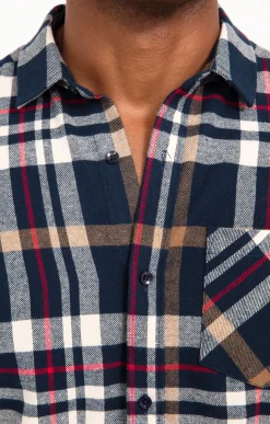 Chemises<Armand Thiery Chemise manches longues à carreaux - Marine
